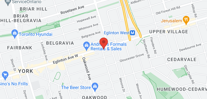 map of 1493 EGLINTON AVE W